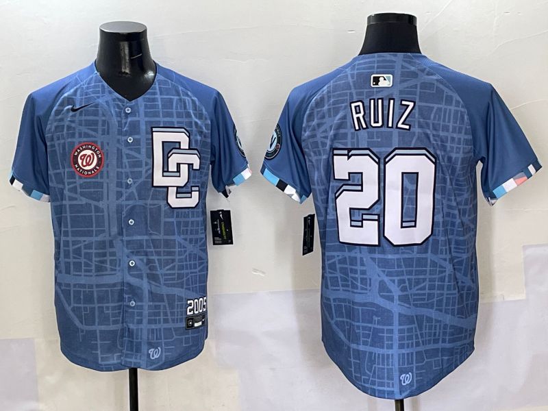 Men Washington Nationals #20 Ruiz Blue Joint Name 2025 Nike MLB Jersey style 7->washington nationals->MLB Jersey